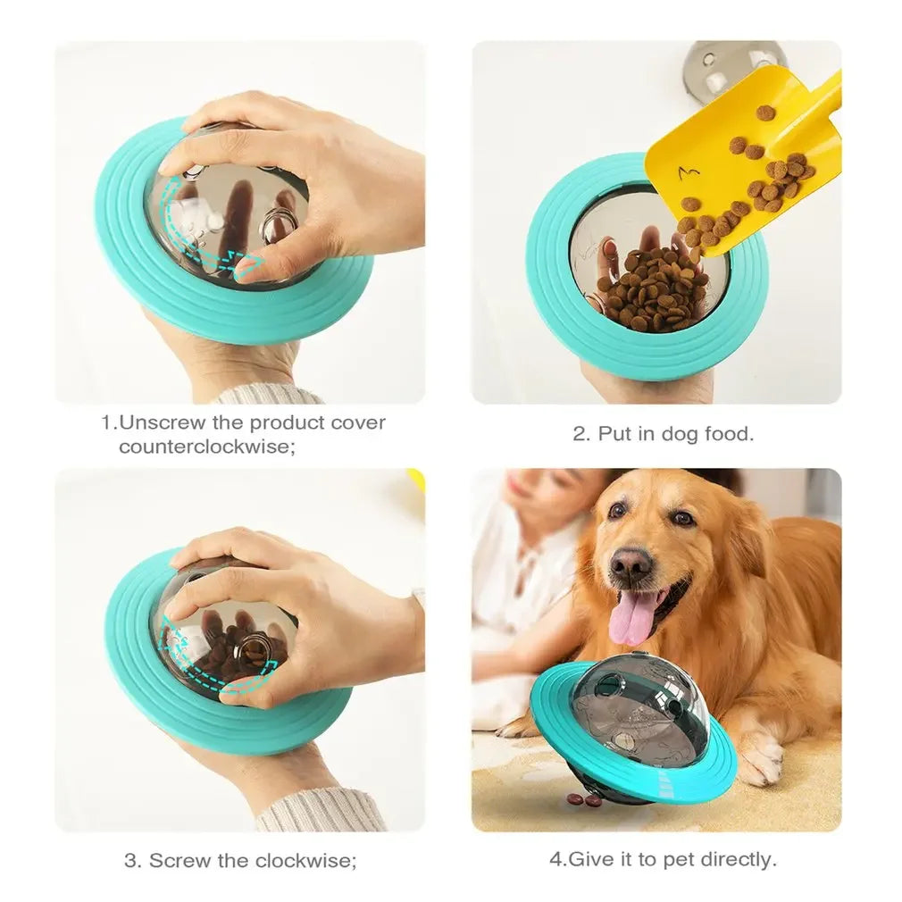 Flying Saucer Dog Toy Slow Feeder Puzzle Ball Training