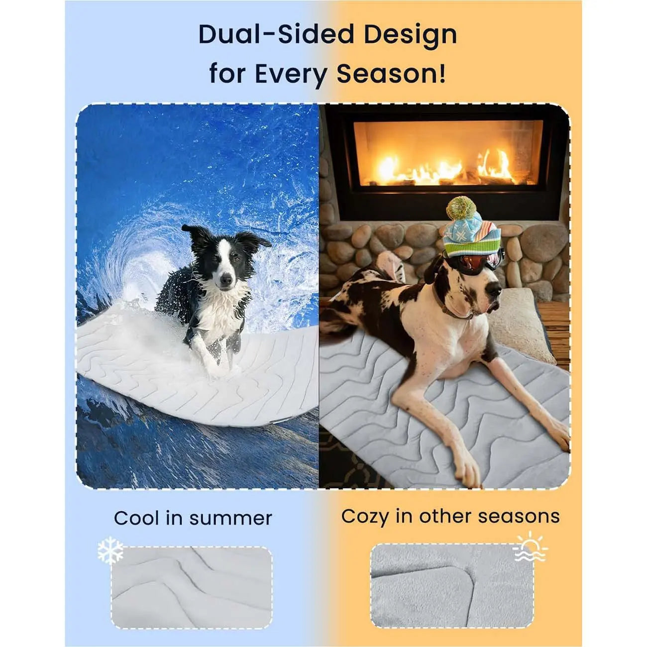Dog Cooling Mat 2025 Upgraded Pet Cooling Pad for Dogs Cats Portable Dog Cool Bed for Summer Non-Slip Washable Ideal for Indoor