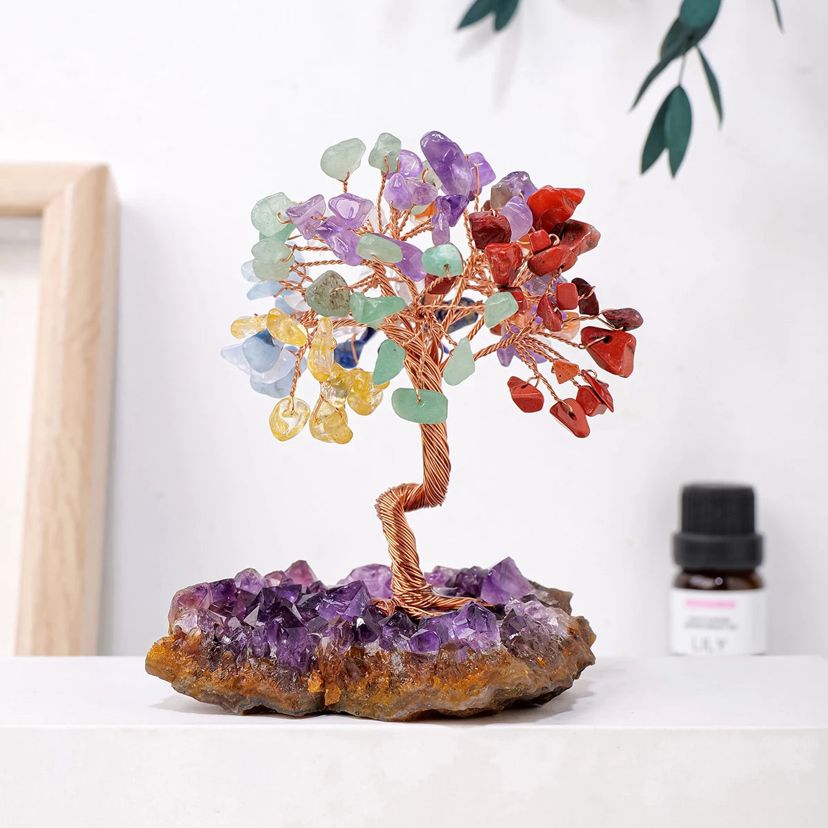 Natural Amethyst Cluster Crushed Stone Tree Crystal Gem Base Home Decoration Crafts Divination Energy Healing Meditation Gifts