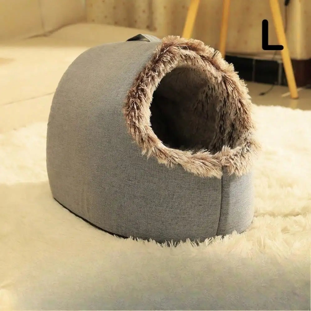 NONECN Cozy Cat Bed Enclosed Plush House With Removable Cover
