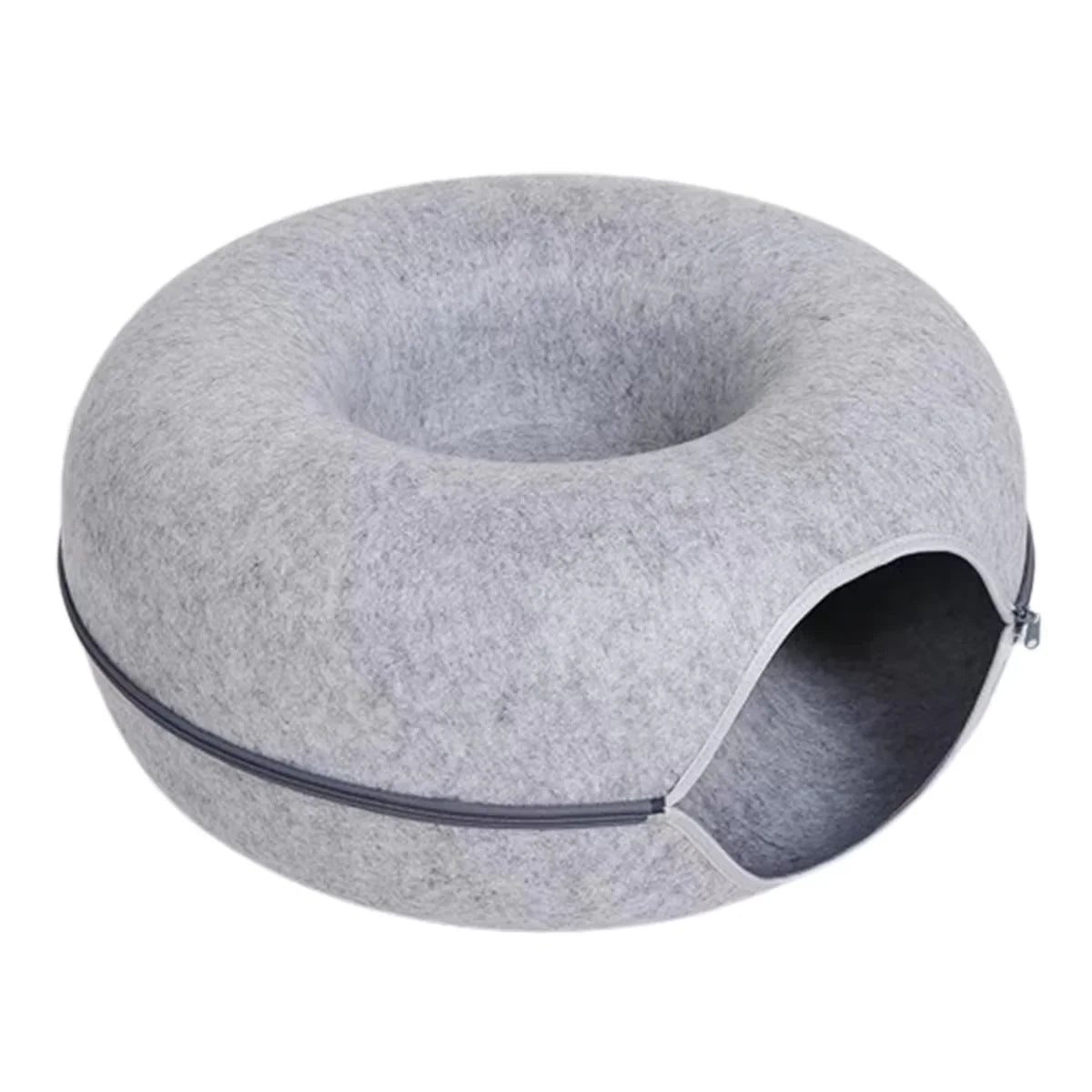 NONECN Interactive Round Cat Tunnel Donut Nest Felt Bed Scratcher for Cats
