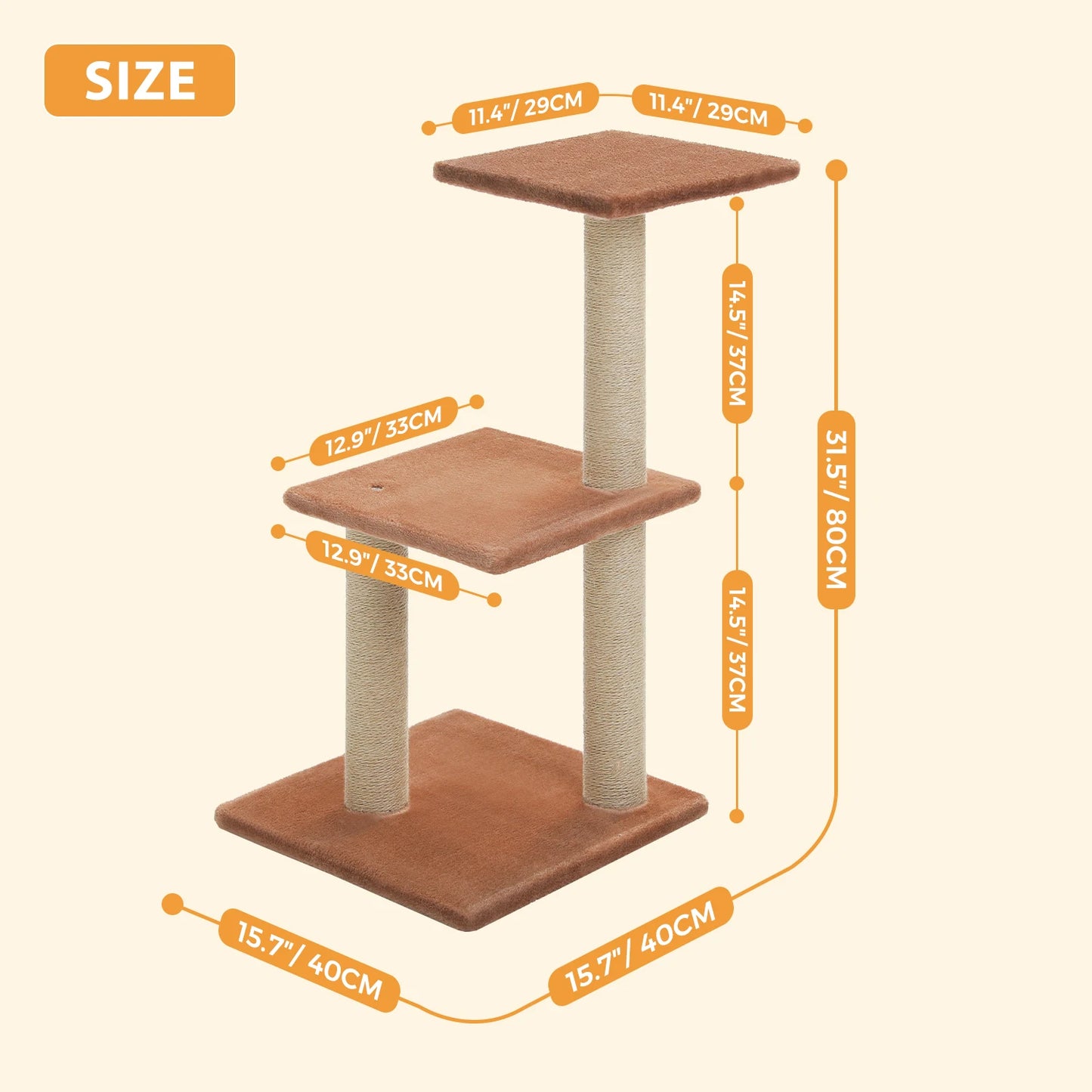 Cat Tree Cat Tower for Indoor Cats with Big Hammock Removable Top Perch and Scratching Posts Grey