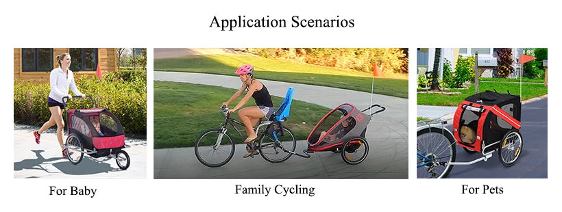 Pet Children Three-Channel Bicycle Kids Baby Stroller 3 Wheel Child Dog Double Bike Extra Large Trailer for Dogs and Children