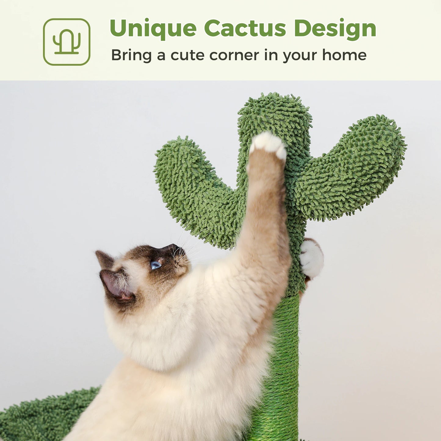 PEQULTICN Cactus Cat Tree Indoor Condo And Hammock Stand
