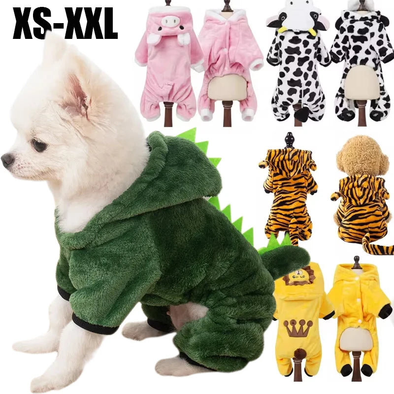 Thickened Fleece Pet Dog Clothes Jumpsuits For Small Dogs