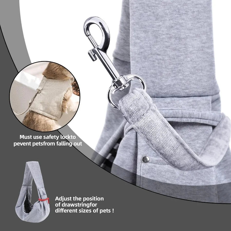 Reversible Handsfree Dog Sling Carrier Purse With Pocket