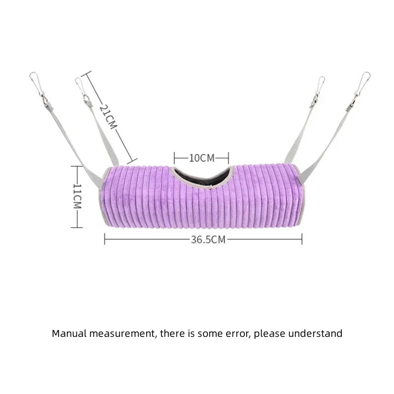 Hamster Cage Hammock Ferret Hide Tunnel Warm Rat Small Animal Play Tube Swing Sleeping Hanging Bed Nest Hideaway Toy