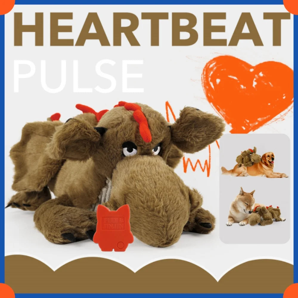 Fuled Christmas Puppy Heartbeat Plush Toys For Dog Training