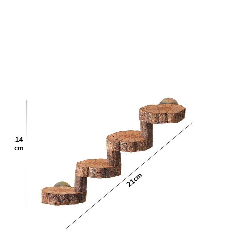 Hamster Wooden Ladder Toy For Cage 6 Steps Climbing Blocks Chew Toy For Guinea Pig Rat Hedgehog Small Pet Accessories
