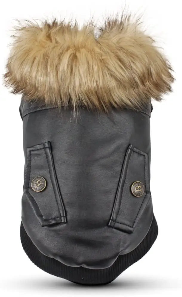 Waterproof PU Leather Dog Coat Small Medium Warm Jacket