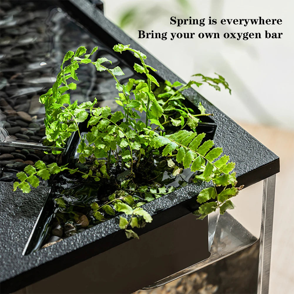 Aquarium Tank With Build-in Light, Water Pump, Clear Cover, Ecological Cycle System, Acrylic Rectangular Fish Tank