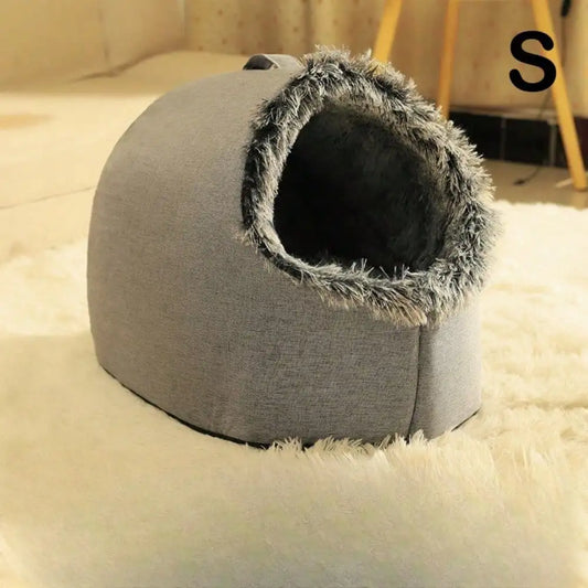 NONECN Cozy Cat Bed Enclosed Plush House With Removable Cover