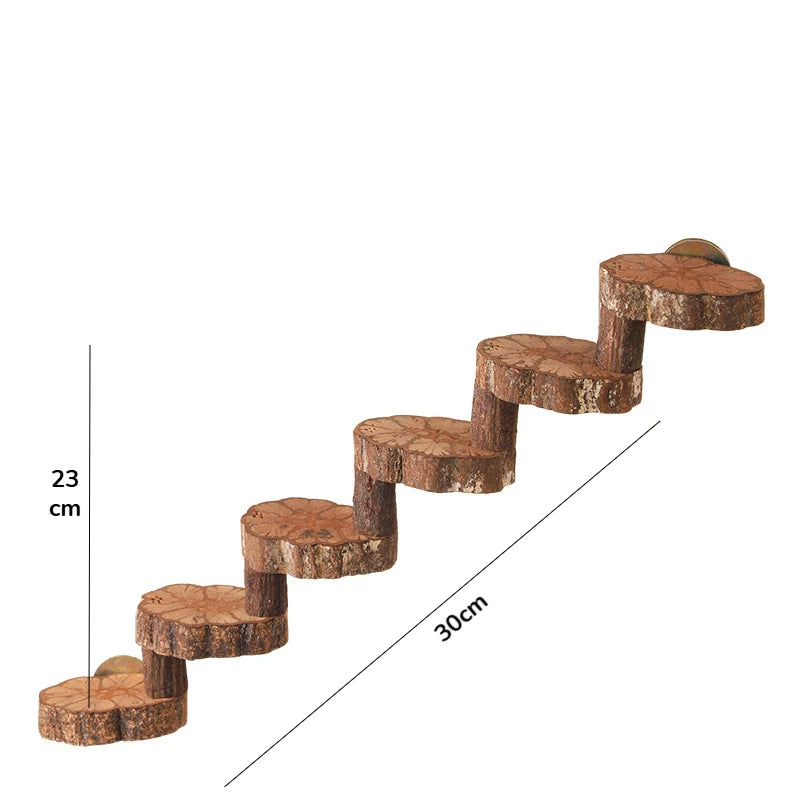 Hamster Wooden Ladder Toy For Cage 6 Steps Climbing Blocks Chew Toy For Guinea Pig Rat Hedgehog Small Pet Accessories