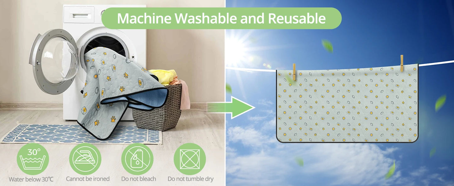 Washable Dog Pee Pads, Reusable, Absorbent, Slip-Resistant, Waterproof, 31"x36" (2 Pack)