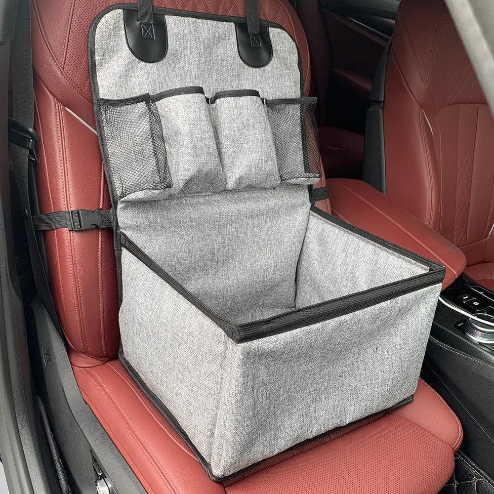 Dog Car Seat Booster For Front Seat With Storage Pockets