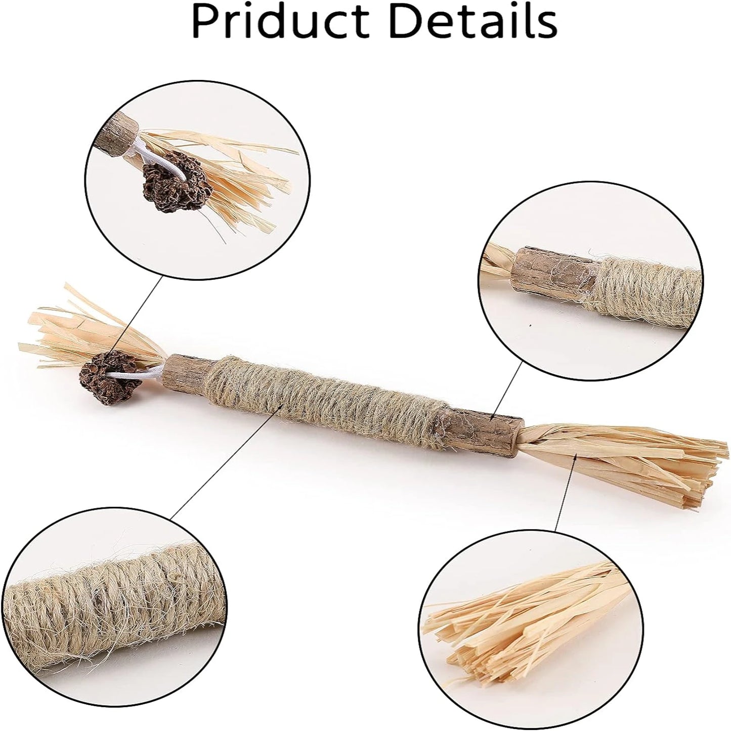 Set of 4 Silver Catnip Sticks for Indoor Cats Interactive Stress Relieving Teeth Cleaning Toys