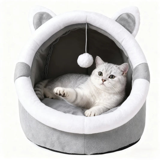 Four Seasons Cat Nest Bed Semi Closed Cozy Warm Nest