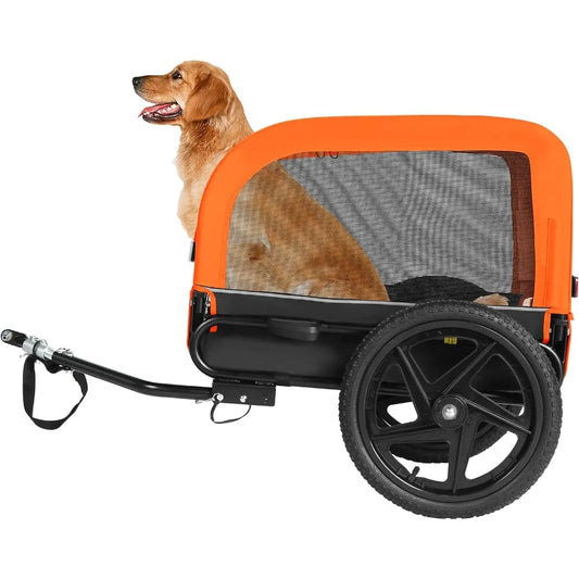 Dog Bike Trailer, Dog Cart for Bicycle, Suitable for Small and Medium Pets, Easy Folding Cart Frame, Quick Release Wheel, Non-S