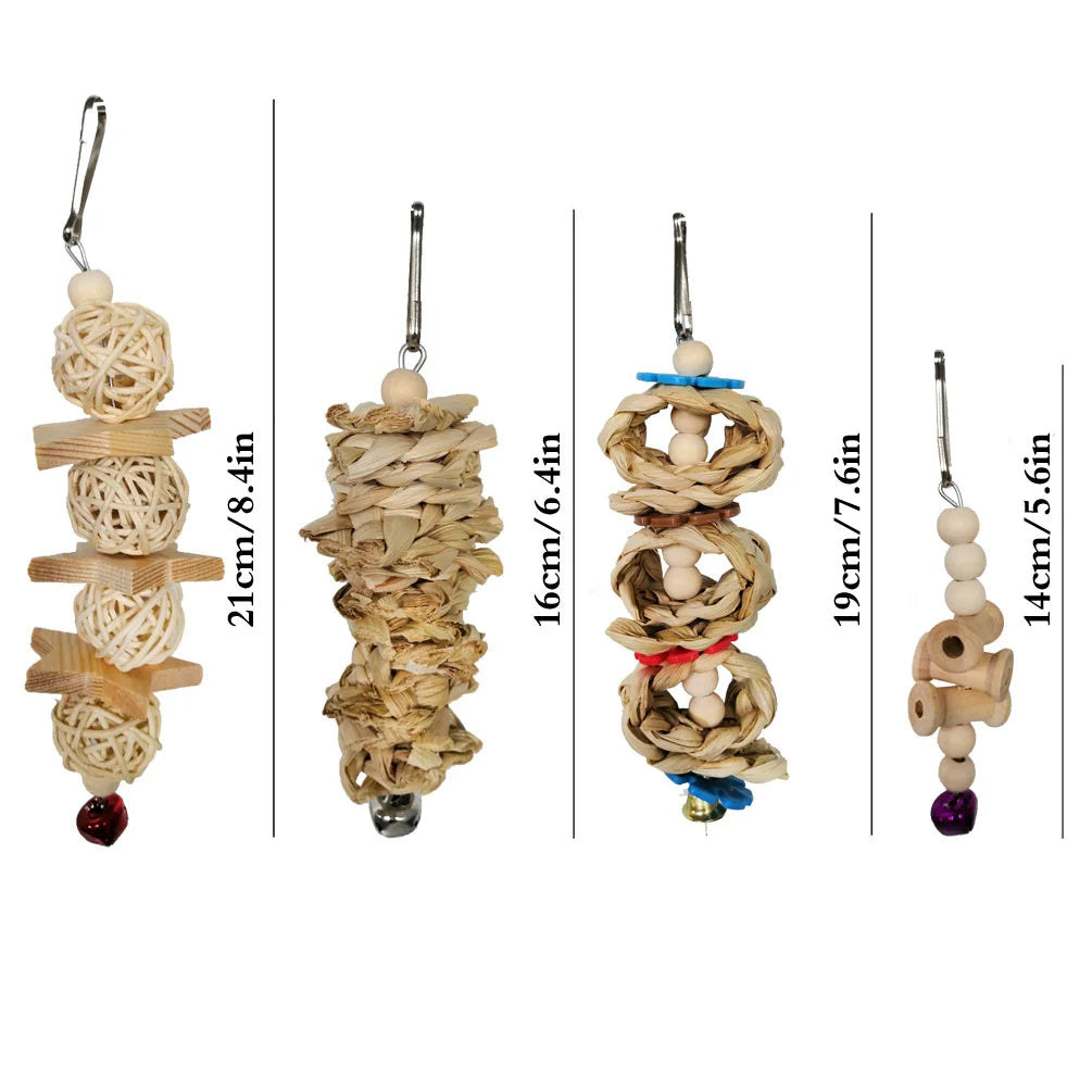 DCPETC Bird Toys Set Swing Chewing Training Toys For Parrot