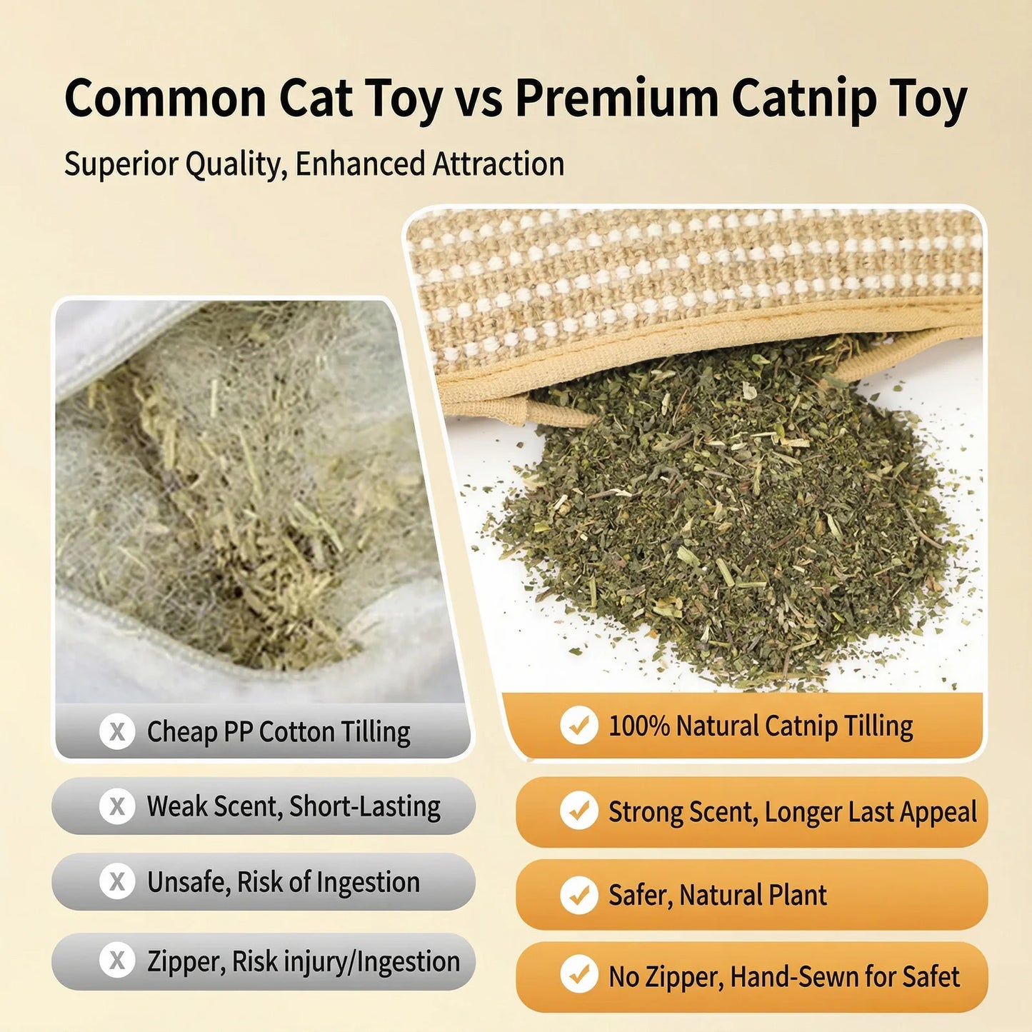 Cat Pillow Chew Toy Durable Hemp Scratching Pad Oral Care