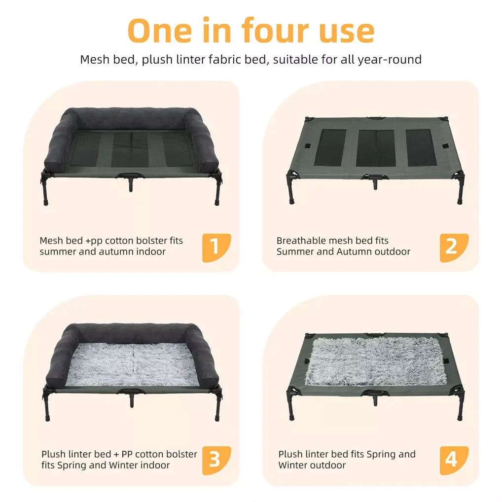 BINGOPAW Outdoor Elevated Dog Bed Cooling Lounger Mesh