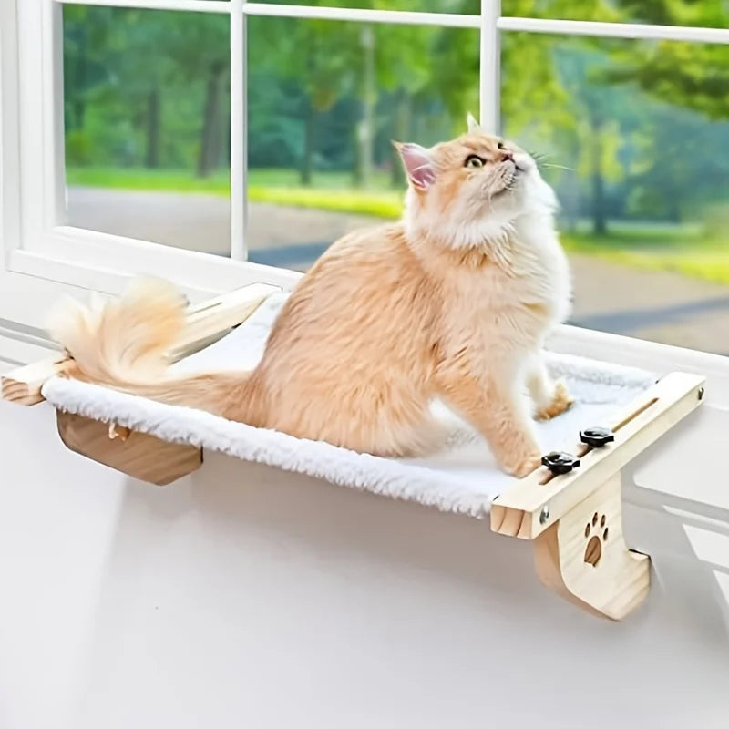 CZBNYXCN Cat Window Hammock With Wooden Metal Frame For Indoor Cats