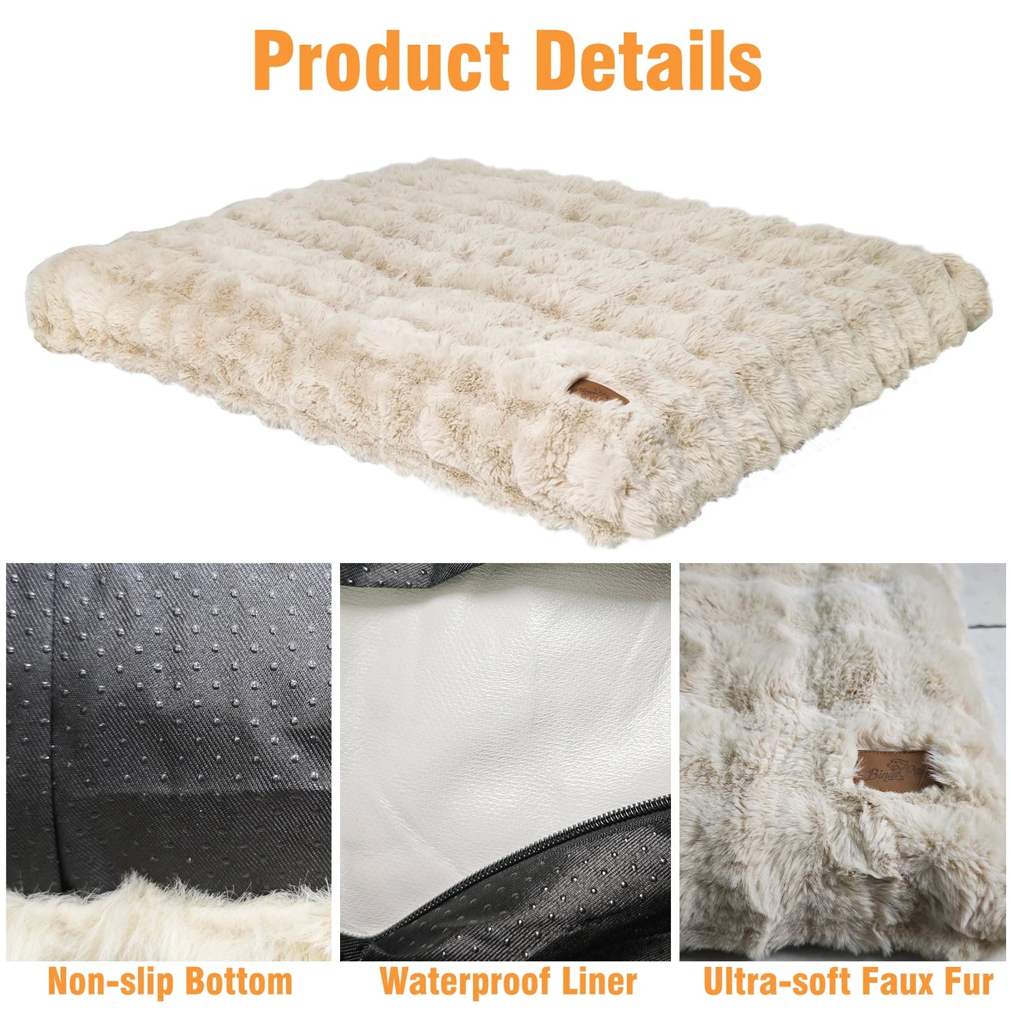BORWARTCN Ultra Plush Dog Bed Soft Cushion Washable Mat