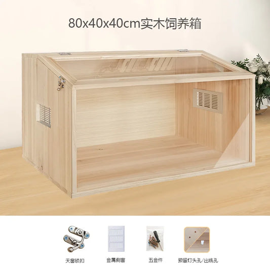 Wooden Hamster Cage Luxury Villa With Hideout Lock