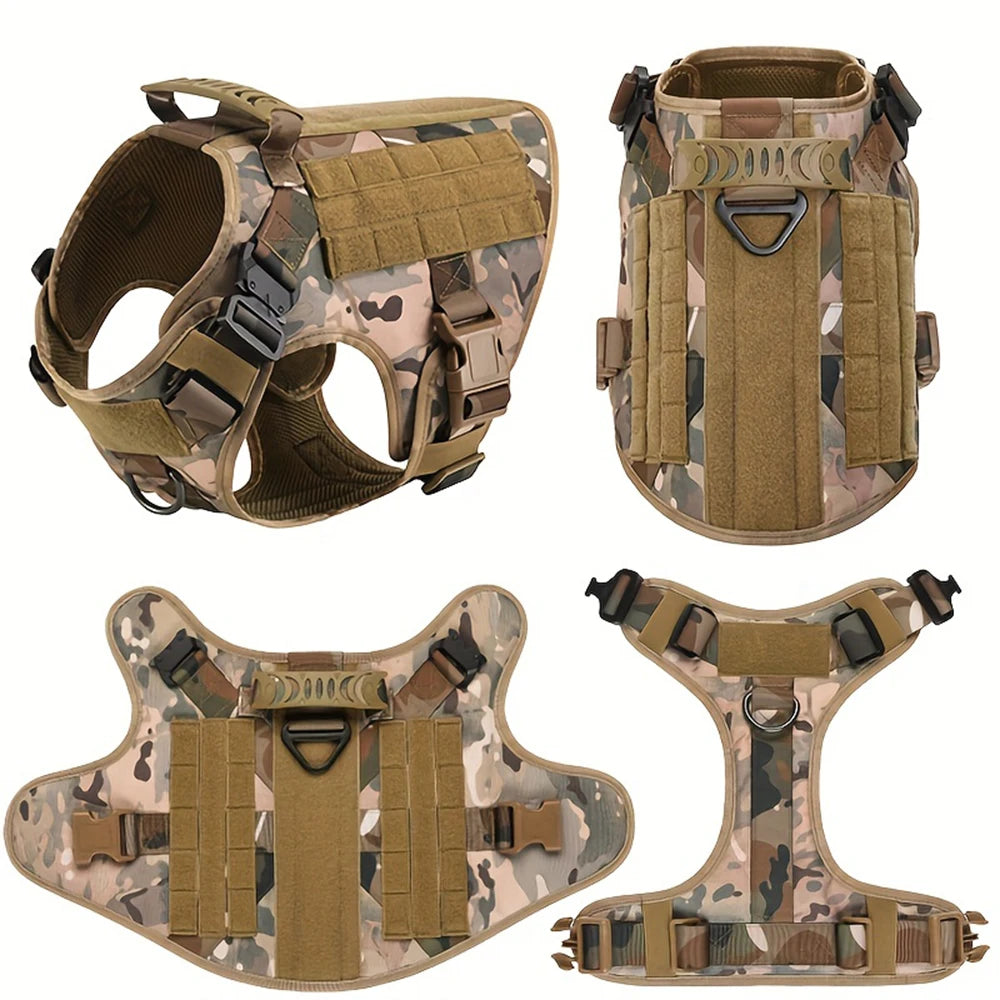 Petravelcn Tactical Dog Harness Vest With Patches Pack