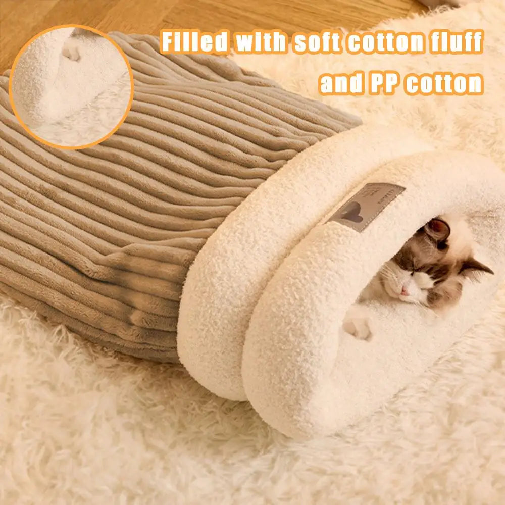 Choice Warm Cat Sleeping Bag Bed Cave For Kitten Pets