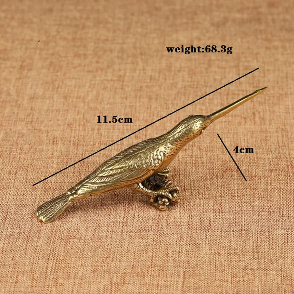 Pure Copper Kingfisher Tea Needle Statue Ornament Woodpecker