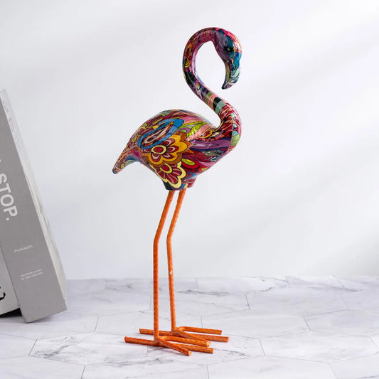 New Creative Colorful Flamingo Animal Resin Craft Decoration for Home, Living Room, Desktop, TV Cabinet Decoration Figurines