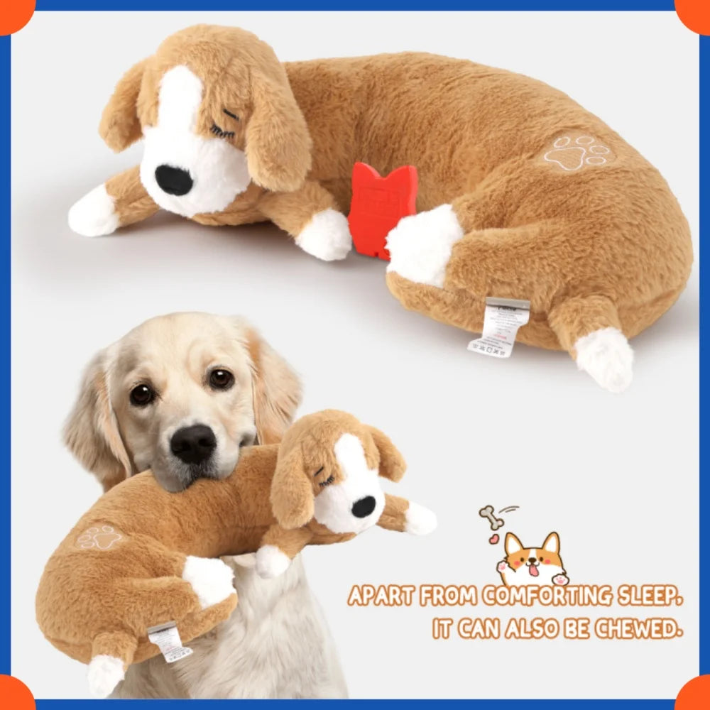Fuled Christmas Puppy Heartbeat Plush Toys For Dog Training