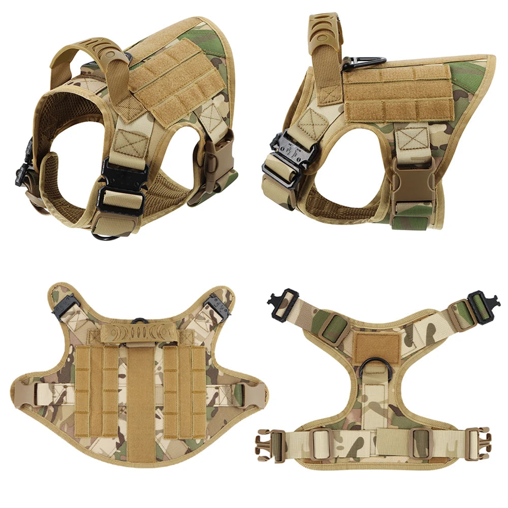 Petravelcn Tactical Dog Harness Vest With Patches Pack