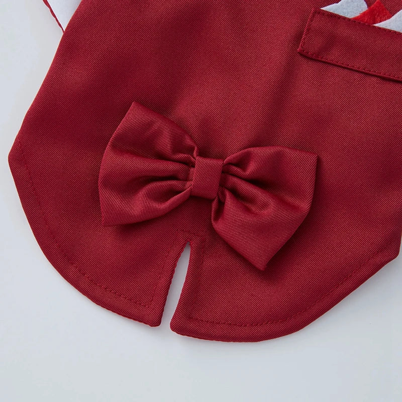 Pet Dog Tuxedo Formal Wedding Party Suit for Small Medium Dogs Bow Tie Shirt Cosplay Gentleman Costume