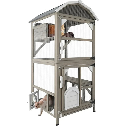 71 Inch Large Cat House Outdoor Catio Enclosure With Roof