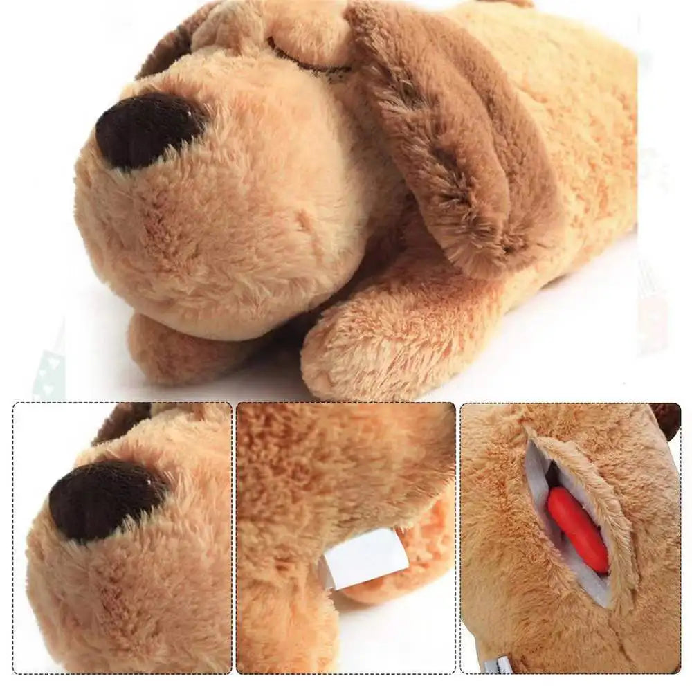 Calming Anxiety Relief Dog Plush Toy With Heartbeat Simulator
