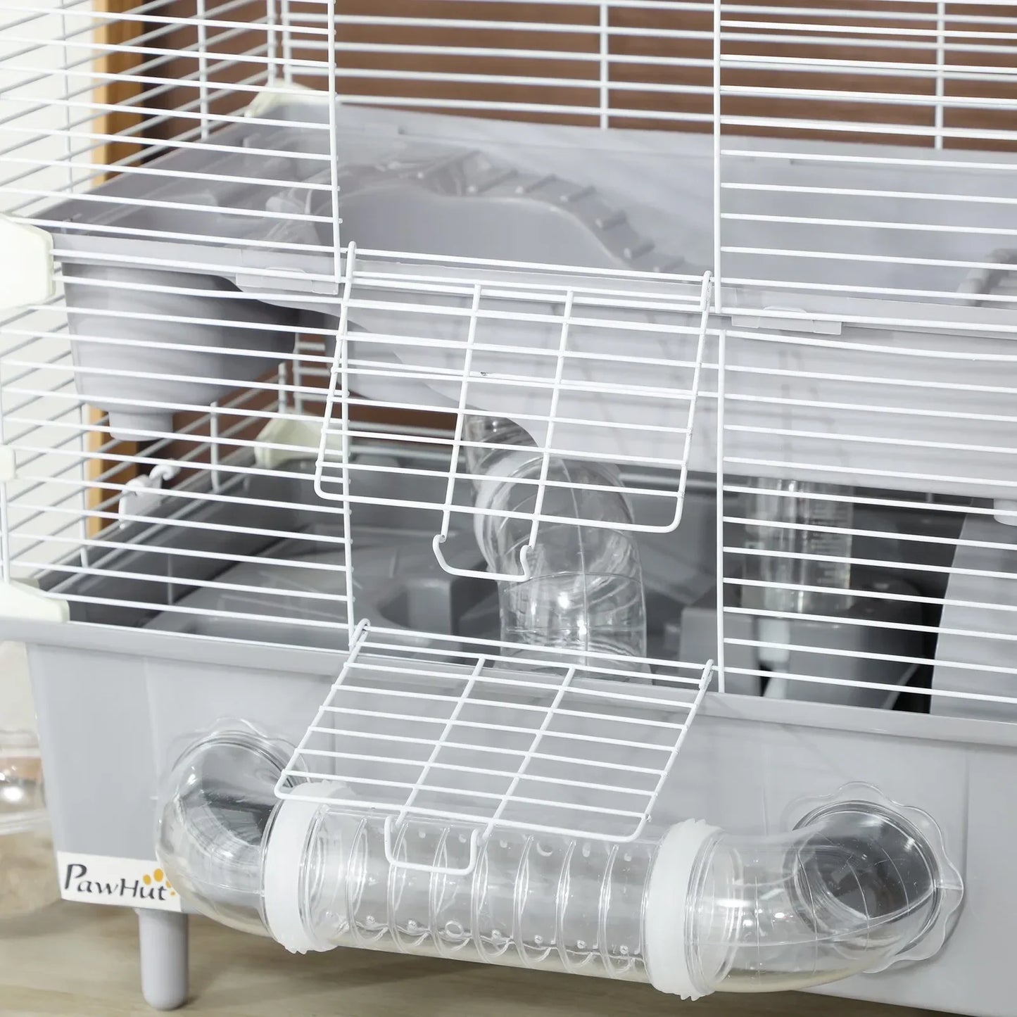 2 Tier Hamster Cage Hamster Habitat with Accessories Gray