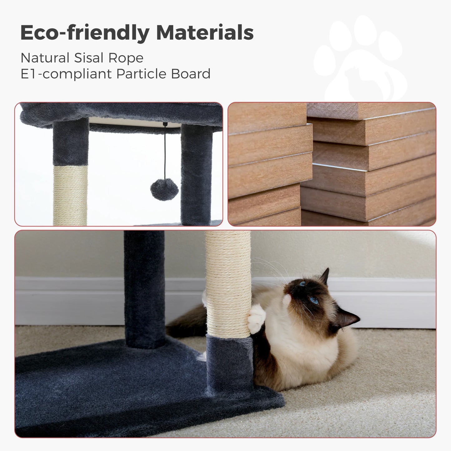 Cat Tree for Indoor Cats 5 Level Cat Tower with Large Hammock and Cozy Condo for Large Cats