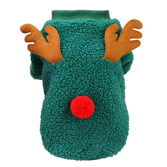 Autumn Winter Cute Christmas Dog Coat Grain Velvet Pet Dog Sweater New Year Party Sweater Shirt Festival Pet Clothing Outfit