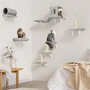 Zhiyong 7-in-1 Wall Mounted Cat Climber Set For Indoor Cats