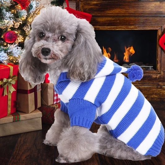 Dog Stripes Sweater Winter Knitting Pet Sweater for Medium Large Dogs Christmas Elk Dog Clothes Labrador Pullover Costume