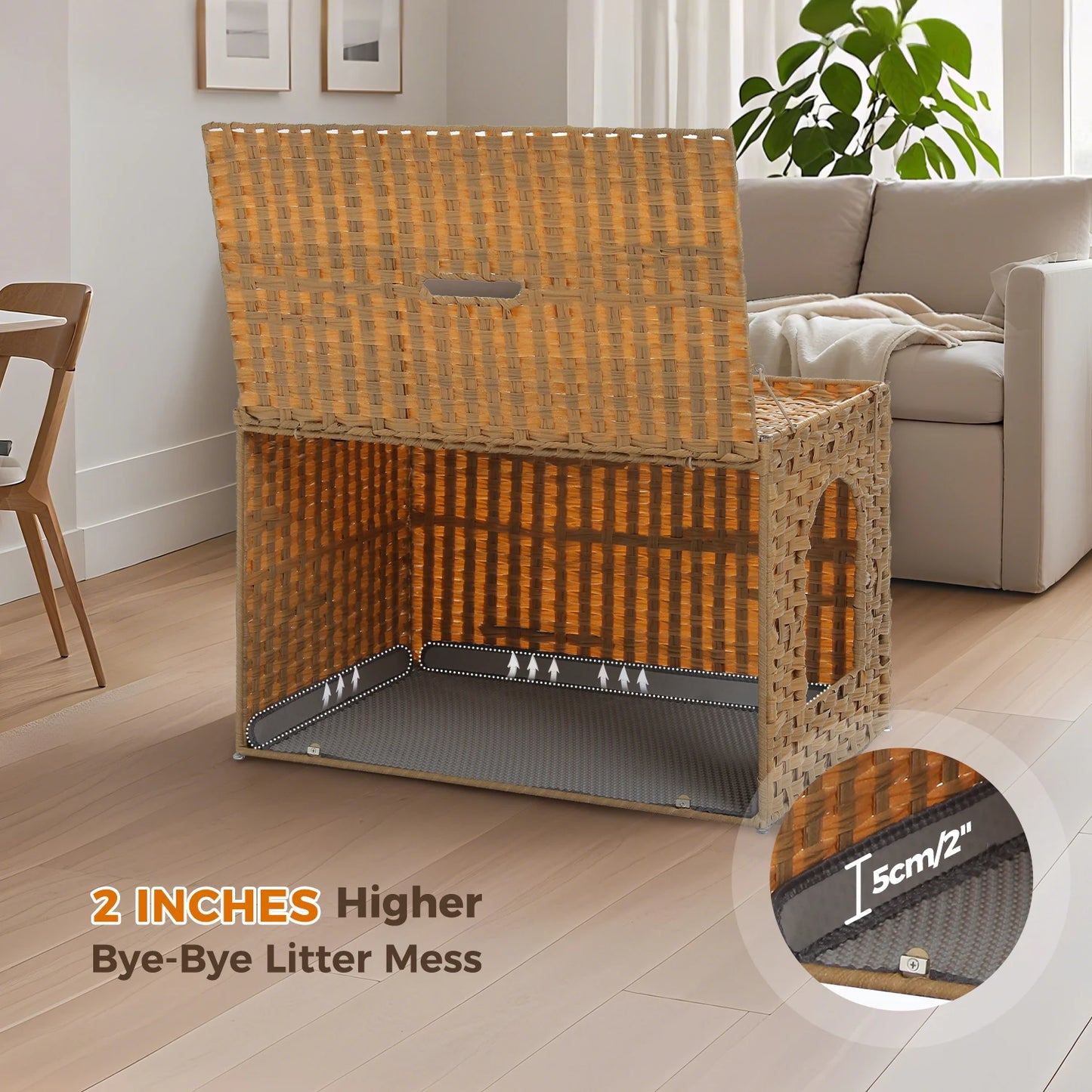 PAWZ Road Rattan Cat Litter Box Enclosure Hidden Furniture