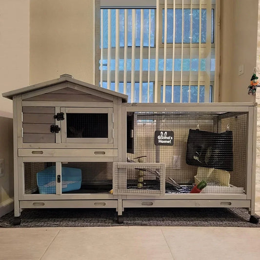 Hign-concerned Rabbit Cage Indoor Hutch With Casters