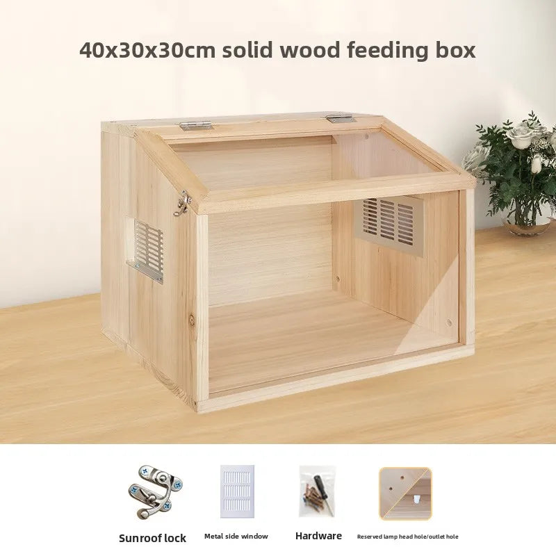 Wooden Hamster Cage Luxury Villa With Hideout Lock