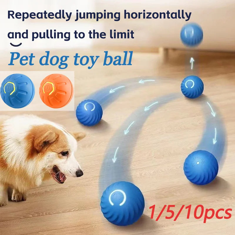 1 5 10PCS Blue Orange Pet Toy Ball Plastic Rechargeable Cat and Dog Toy for Home and Outdoors