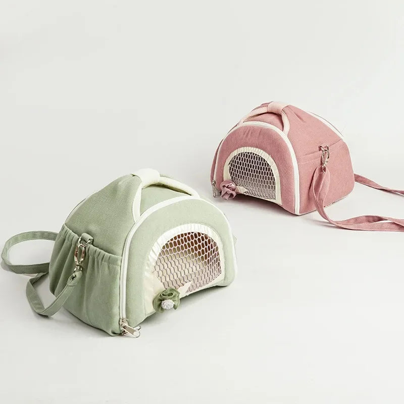 Pet Travel Pet Backpack with Warm and Breathable Anti Loss Backpack Parrot Guinea Pig Nest Pet Supplies Guinea Pig  Bunny Cage