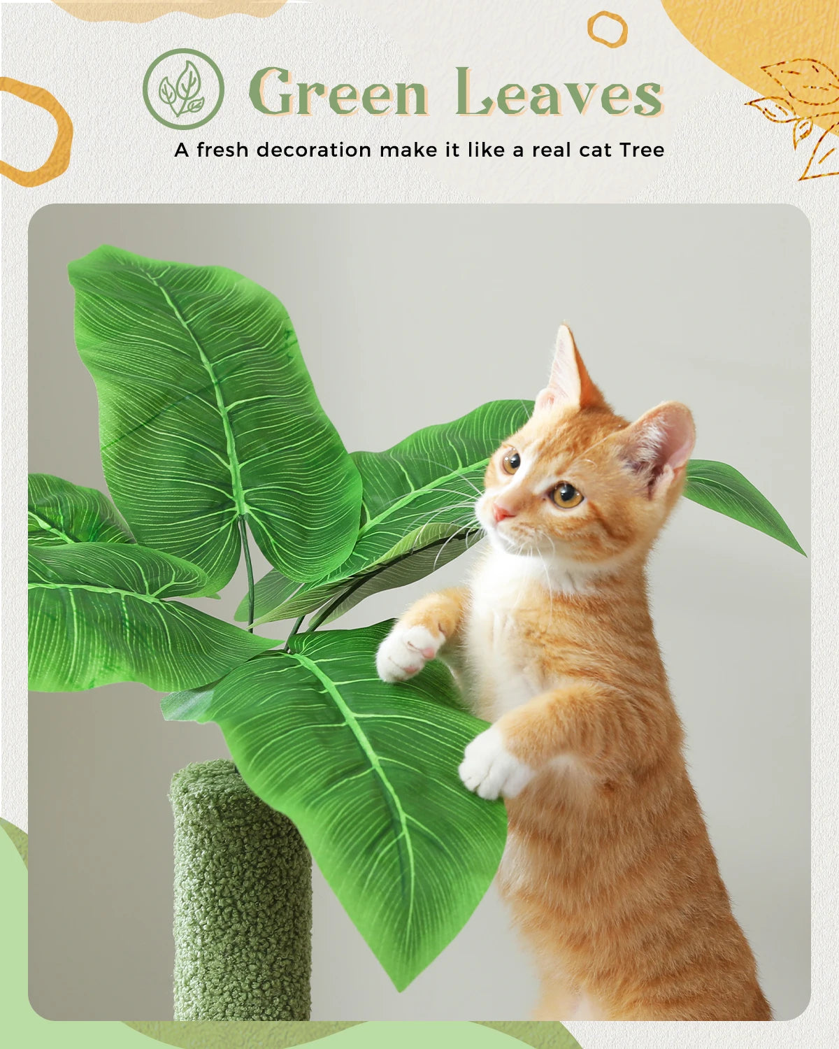 H135CM Cat Tree for Indoor Use with Sisal Scratching Posts Multi-Level Cat Tower with Spacious Condo and Hammock for Kittens