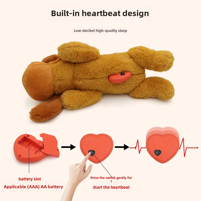 Dog Calming Plush Toy With Simulated Heartbeat For Puppies
