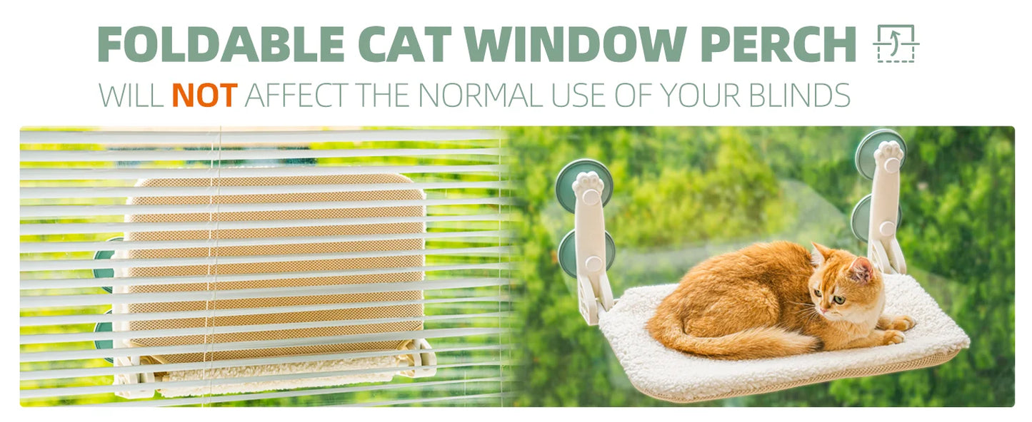 Mewoofun Foldable Cat Window Hammock Bed Strong Suction